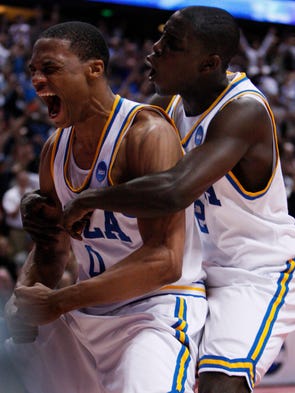 2008: UCLA's Russell Westbrook celebrates his game-ending
