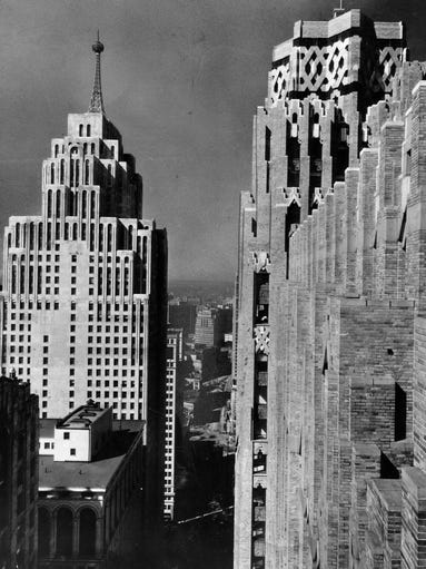 The Penobscot Building, left, and the Guardian Building