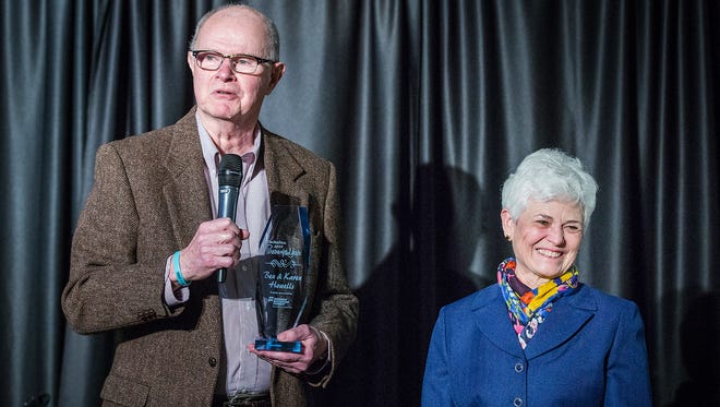 Ben and Karen Howells were the co-recipients of the 2015 Person of the Year award during a ceremony at Ball State's Student Center Tuesday evening.