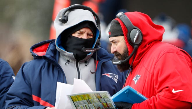Patriots defensive coordinator Matt Patricia interviewed with the Lions for their head coaching position on Friday.