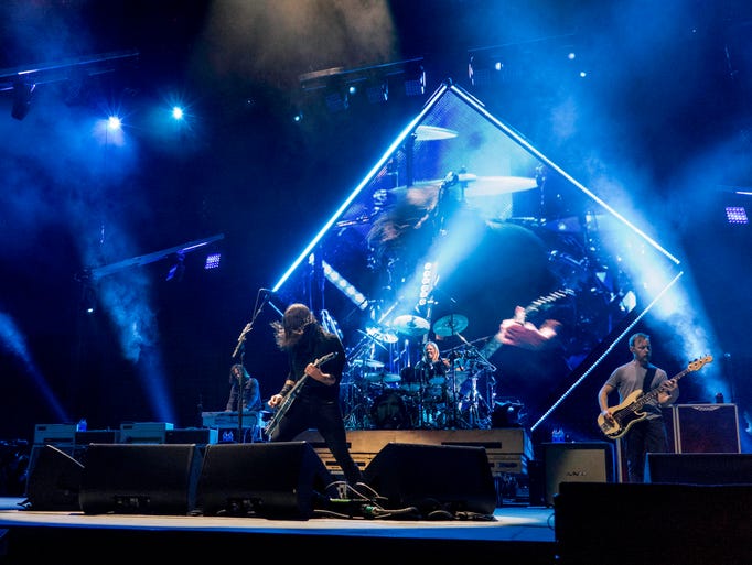 Foo Fighters performing live at Wells Fargo Arena.