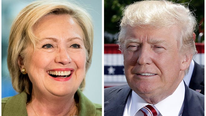 Democratic presidential candidate Hillary Clinton and Republican presidential candidate Donald Trump in 2016 photos.