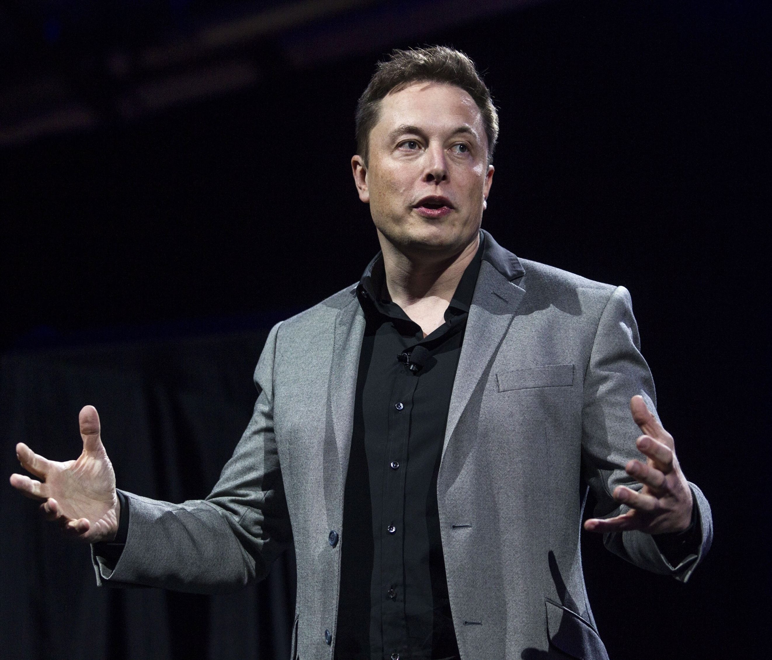 Tesla Motors CEO Elon Musk unveils the company's newest products in Hawthorne, Calif.