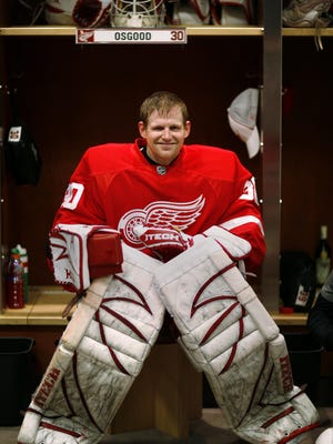 Chris Osgood won 401 games in 18 NHL seasons and three Stanley Cups with the Red Wings.