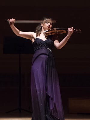 Annelle Kazumi Gregory, the 1st Prize and Audience Choice Award-winner of the 2017 National Sphinx Competition. She is seen here performing with the Sphinx Virtuosi in Carnegie Hall on October 13.