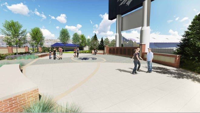 A conceptual design shows the Donald L. Jensen Plaza that Nevada has pushed back until 2018.