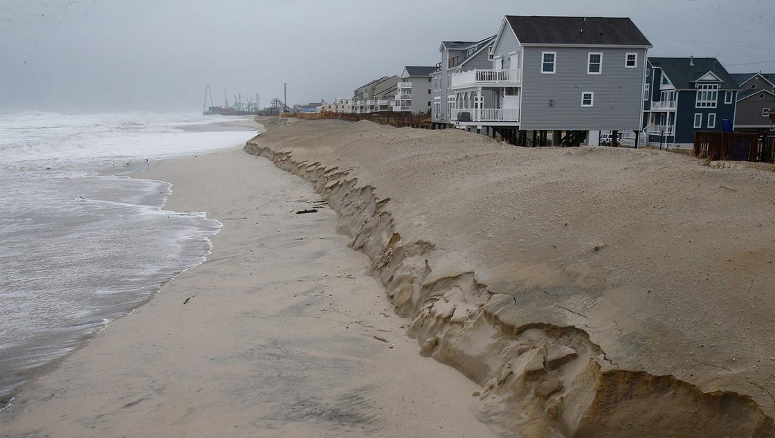 Some Erosion Seen At N J Beaches During Nor Easter