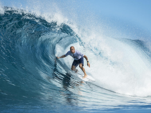Kelly Slater reached Round 5 at the Pipeline in Decemeber