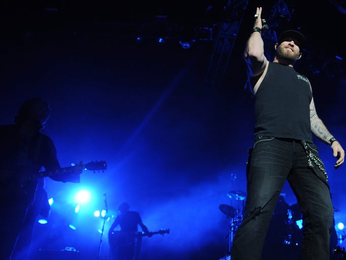 Brantley Gilbert performing during his Gilbert concert