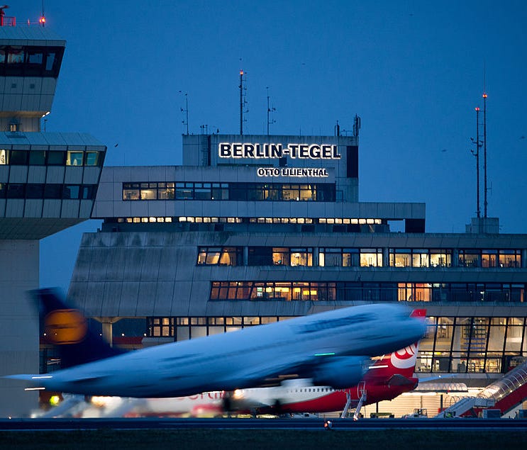 A Lufthansa plane takes off from the Berlin Tegel Airport on Feb. 1, 2013.