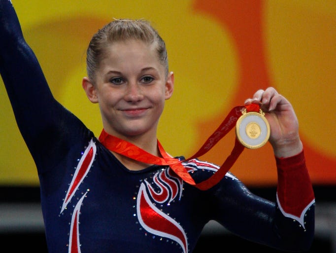 Photos Shawn Johnson’s gold medal moment at 2008 Beijing Olympics