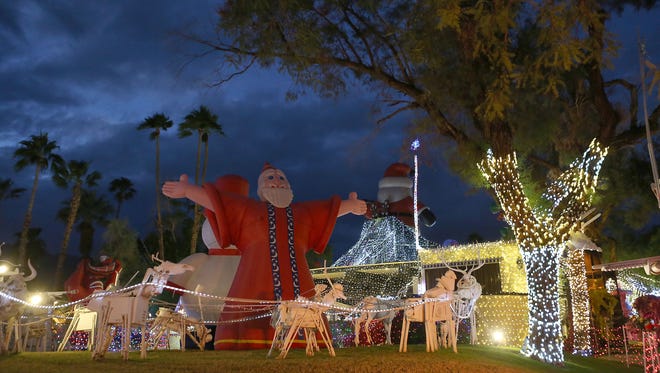 The Robolights display at artist Kenny Irwin Jr. home in Palm Springs reopened on Thanksgiving day for the holiday season.