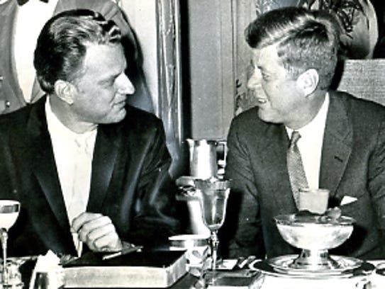 Billy Graham with President John F. Kennedy.