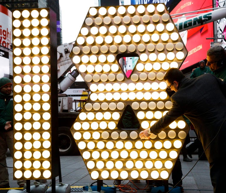 New Year's Eve prep in New York on Dec. 13, 2017.
