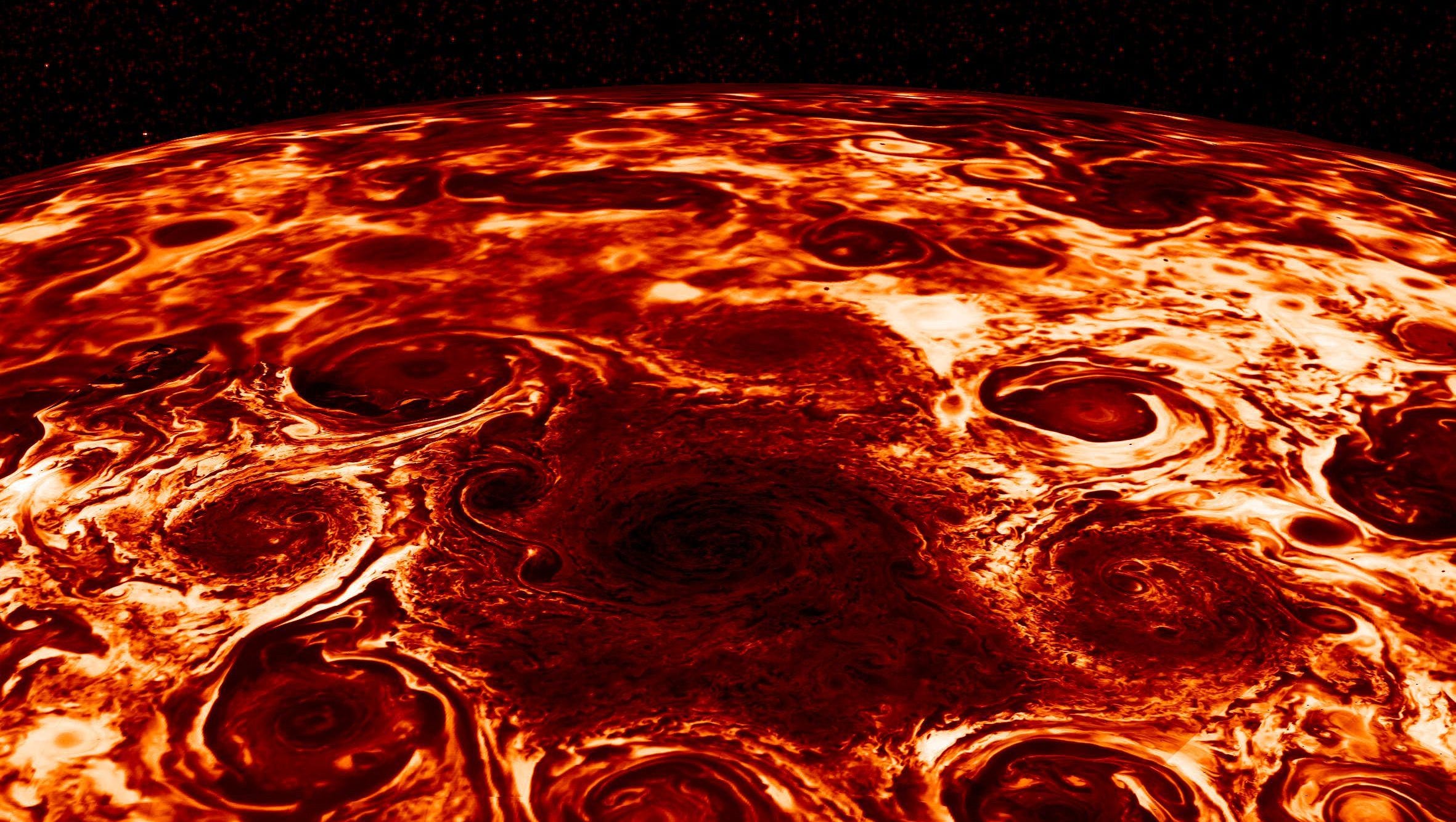 Jupiter Discovery 9 Cyclones With Category 5 Hurricane Winds