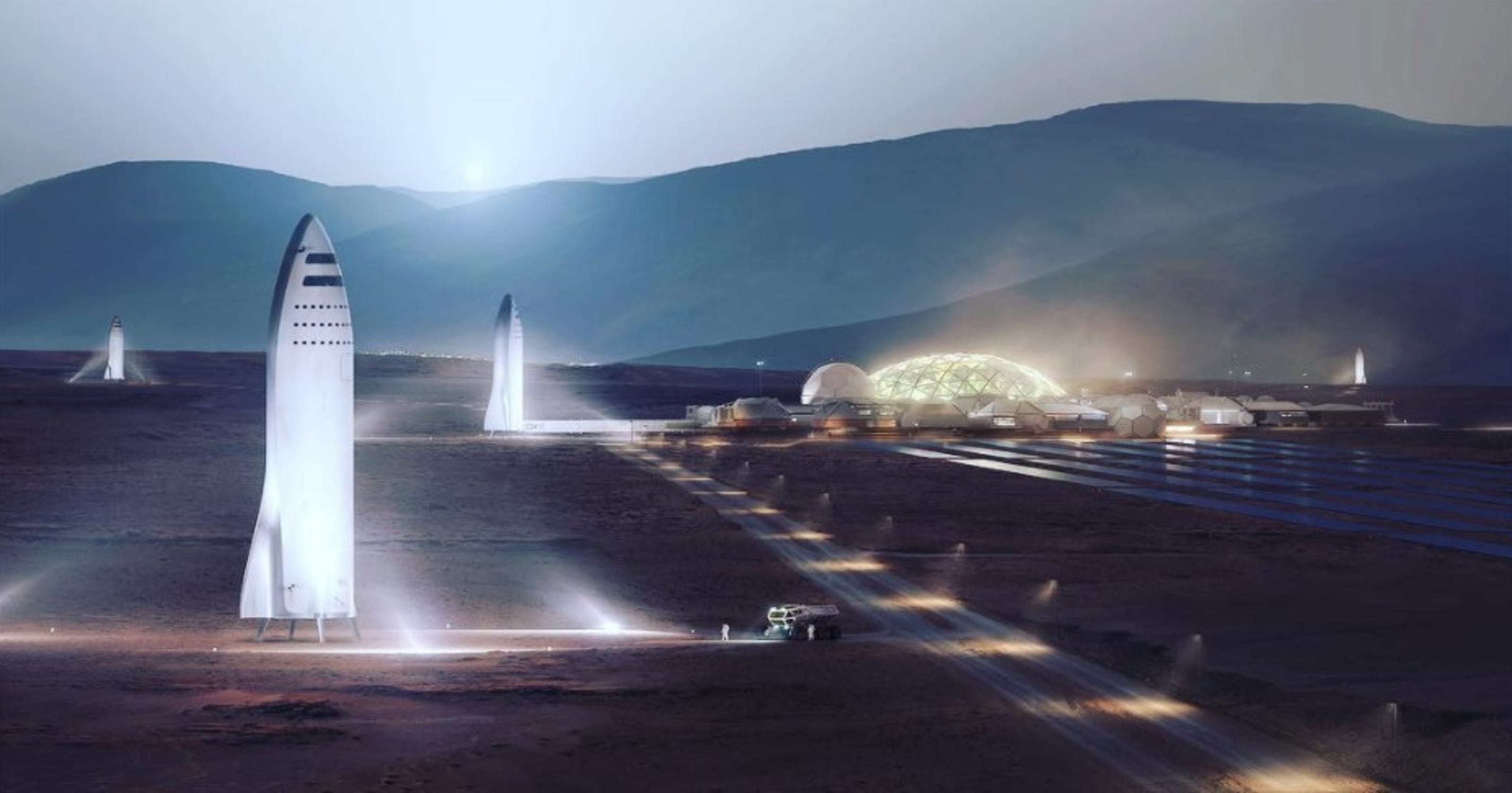 Elon Musk SpaceX BFR can colonize Mars, build a moon base — in 2024