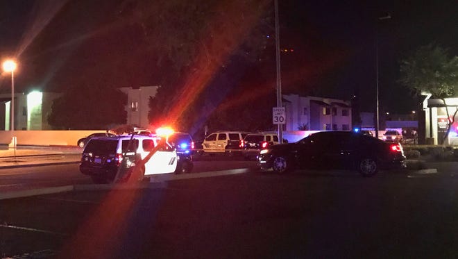 A man shot at a Peoria apartment complex on May 5, 2017, was transported to a hospital with critical injuries, police said.