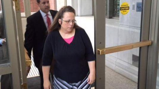 Rowan County Clerk Kim Davis, shown entering the federal courthouse in Covington earlier this year, had argued that issuing marriage licenses to gay couples under her name would violate her religious beliefs.