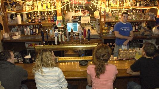 
The bar at Peggy's Tavern located at 3020 Forrest Ave. in Des Moines.
