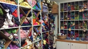 Andrea Rich invited me to tour yarn shops in Lancaster County, PA yesterday. This is a photo of Oh Susannah, a shop in Lancaster.