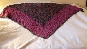 Years ago, I made this Wool Peddlar's shawl with ombre yarn I bought at a Smiley's sale.