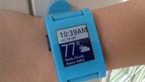 The Pebble has apps that give it fitness tracker functions.