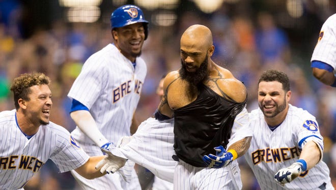 Eric Thames posted this photo of himself on his Instagram account after hitting a walk-off homer vs. the Padres earlier this season.