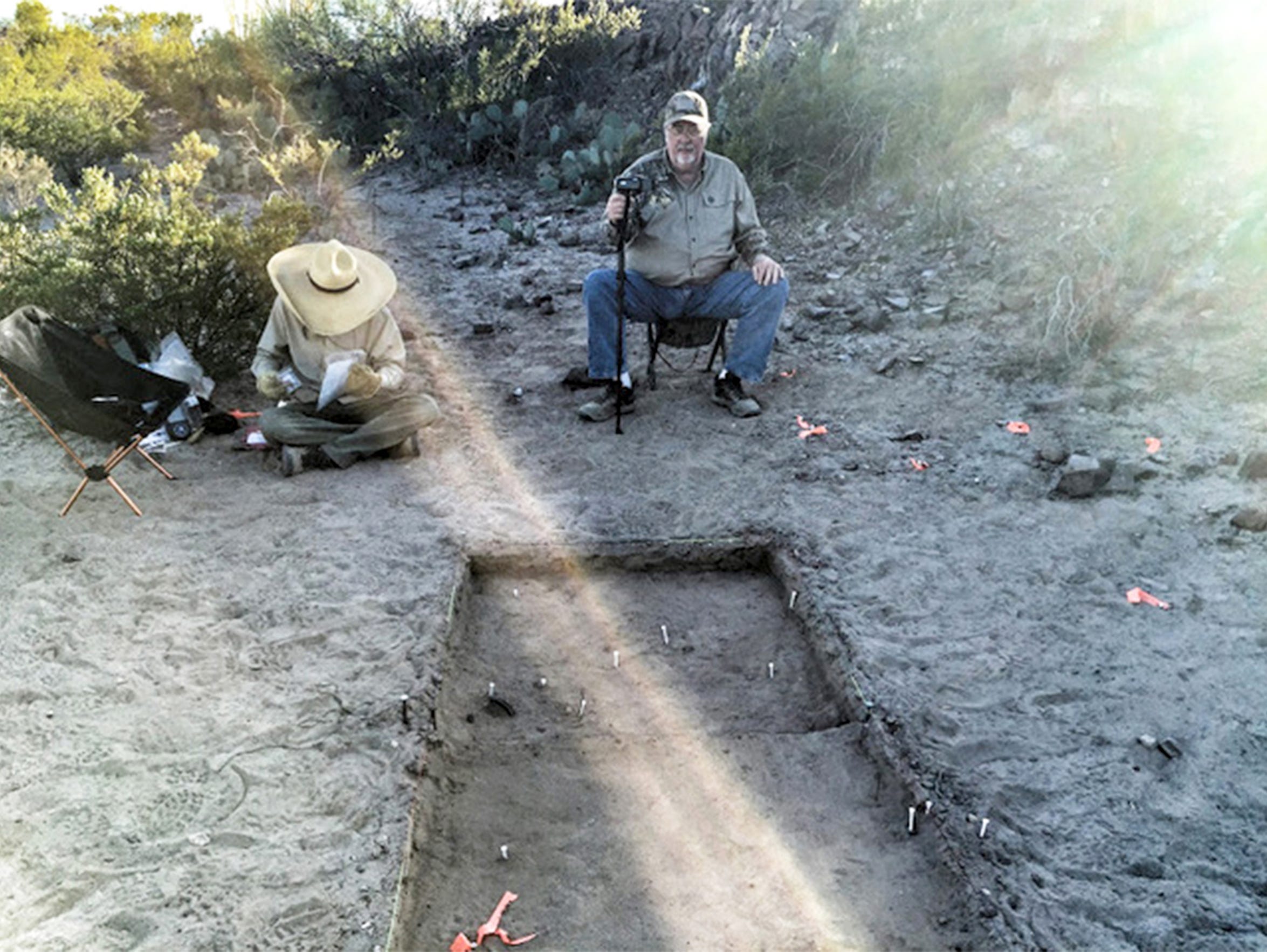 An archaeological dig is conducted in November 2015