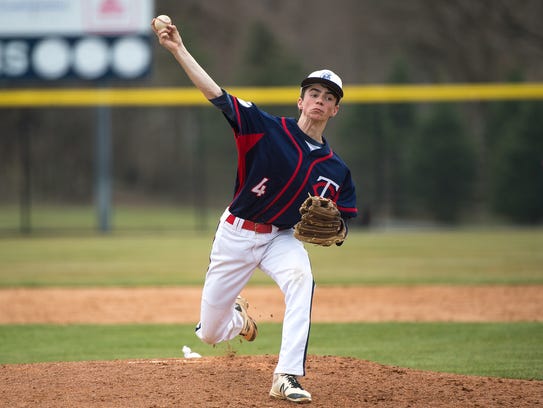 Chambersburg's Josiah Picard (4) pitches during a baseball
