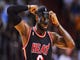 Feb 27, 2014: LeBron James (6) puts on his protective