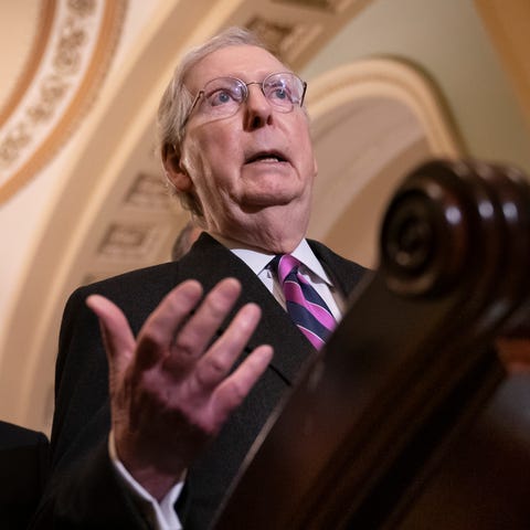 Senate Majority Leader Mitch McConnell, R-Ky.,...