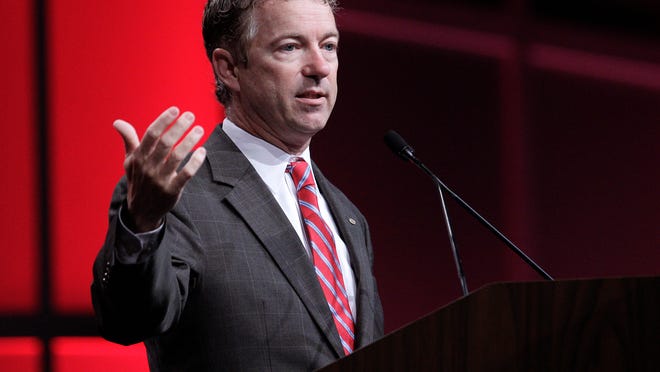 CINCINNATI, OH - JULY 25: Senator Rand Paul (R-KY) speaks at the 2014 National Urban League Conference July 25, 2014  in Cincinnati, Ohio.  Paul was expected to speak about education and criminal justice. (Photo by Jay LaPrete/Getty Images) ORG XMIT: 503265727 ORIG FILE ID: 452661300