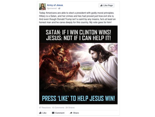Fake Russian Facebook Ads Target Clinton Trump Race Guns