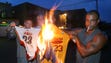 Cleveland Cavaliers fans set fire to LeBron James'