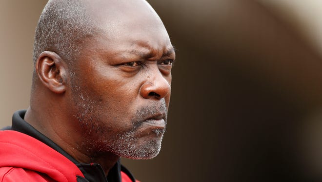 Arizona Diamondbacks Vice President and General Manager Dave Stewart watches during spring training camp on Friday, Feb.20, 2015, in Scottsdale.