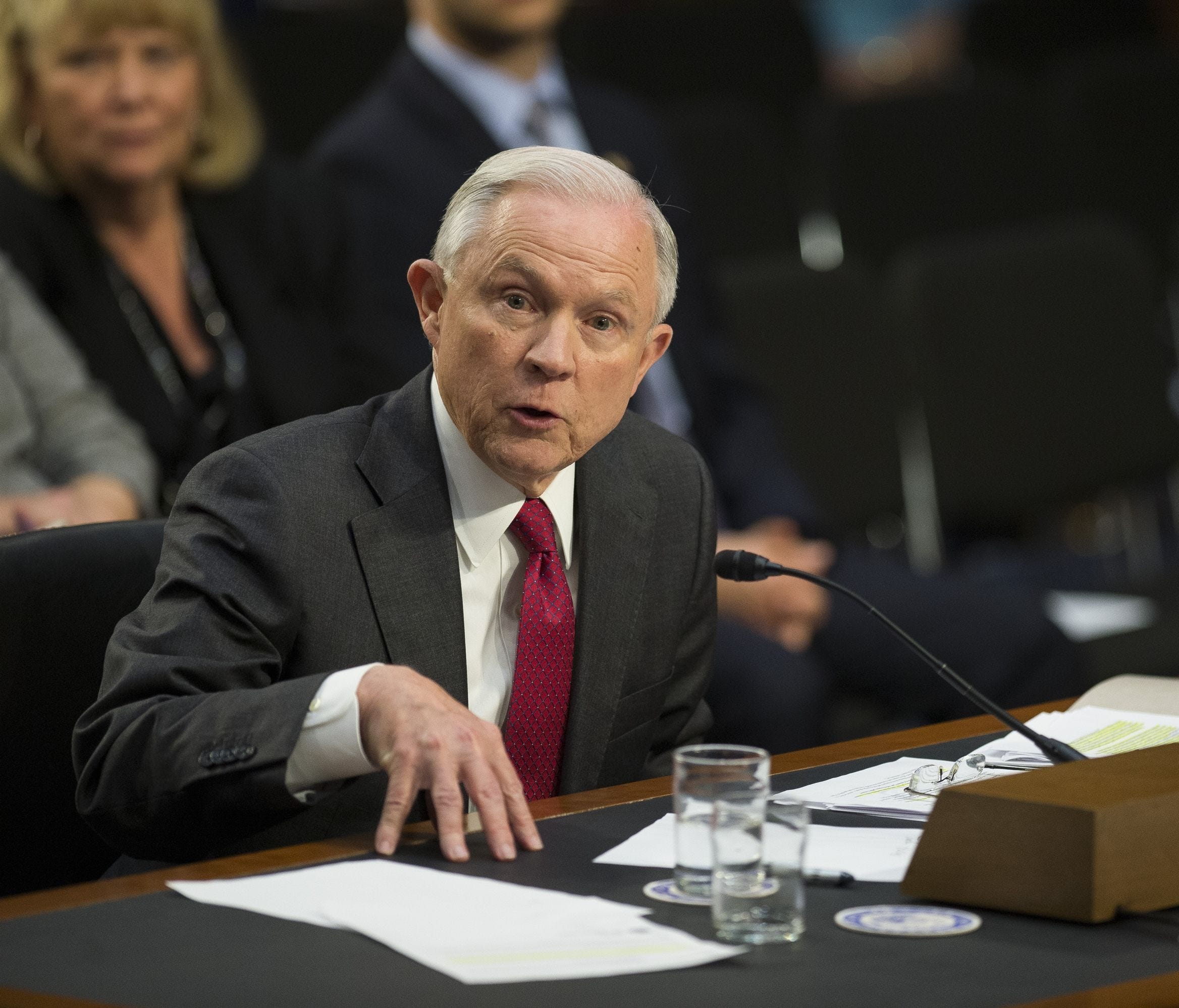Attorney General Jeff Sessions raised the specter of executive privilege eight times during his testimony to the Senate Intelligence Committee Tuesday.