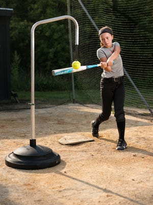 The Magic Tee is shown in this promotional image. The new batting tee is the brainchild of four Iowans who launched a fundraising campaign for their startup Tuesday.