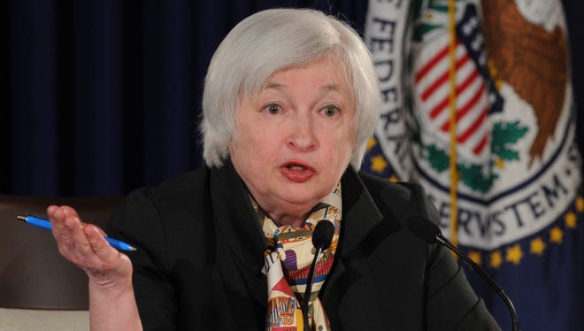 Federal Reserve Chair Janet L. Yellen speaks during news conference following the Federal Open Market Committee meeting on March 18, 2015 in Washington.