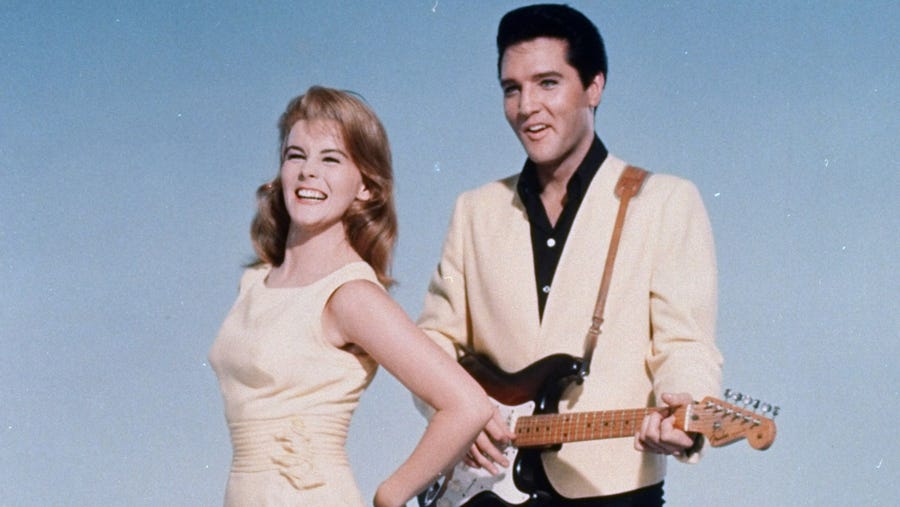 Elvis Presley and actress Ann-Margret shown in an MGM Studios-supplied  publicity photo for the 1964 film, "Viva Las Vegas."