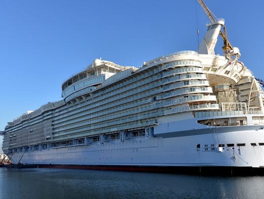 The exterior of Royal Caribbean's soon-to-debut Symphony
