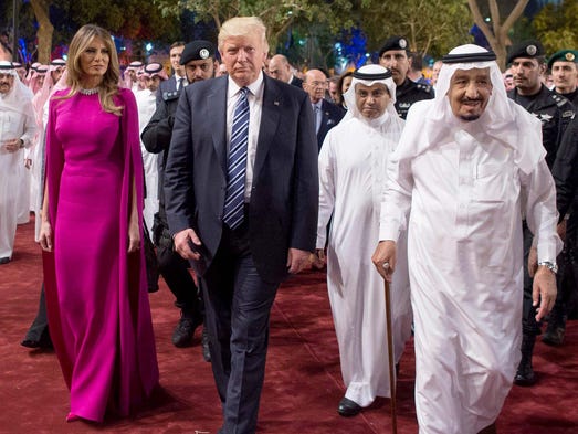 First lady Melania Trump, President Trump and King