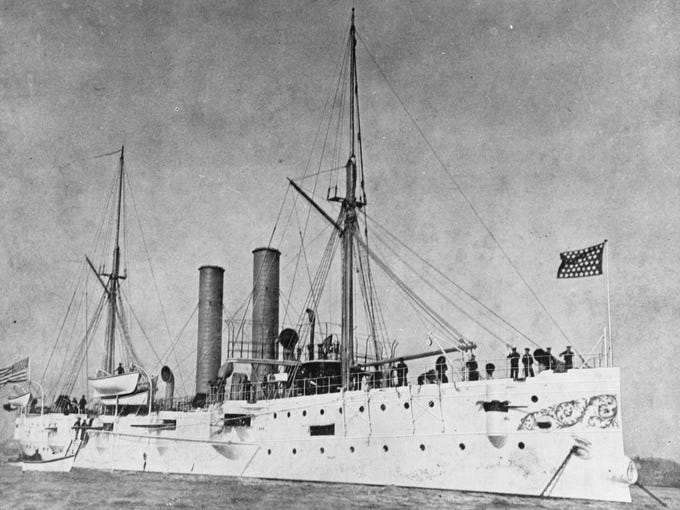 The third USS Detroit is seen in a photograph taken