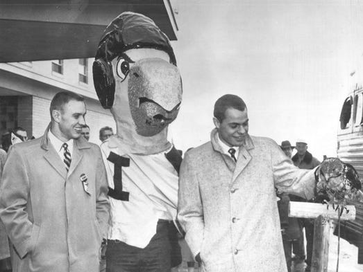 Hawkeye co-captains Don Suchy, left, and Dick Deasy