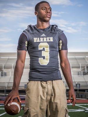 Dijon Anderson, a talented football player at Warren Central, lost his life to gun violence. This portrait was taken Aug. 10, 2016.
