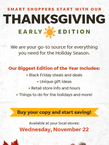 Tcpalm's Thanksgiving Day Special Edition Will Be Available Early
