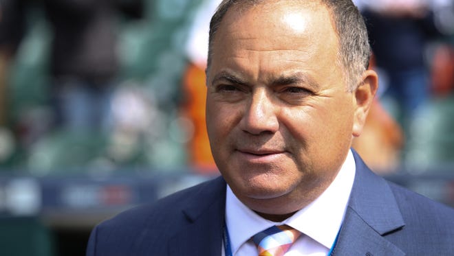 Detroit Tigers' Executive Vice President of Baseball Operations and General Manager Al Avila steps out onto the field before the start of the Opening Day game  at Comerica Park in Detroit on Friday, April 8, 2016.