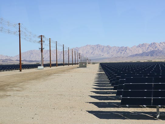 The 550-megawatt Desert Sunlight solar farm in Riverside
