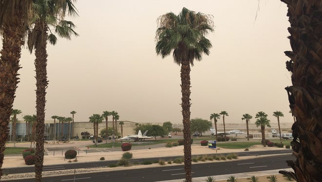 The Coachella Valley has covered in a dusty haze on July 30.