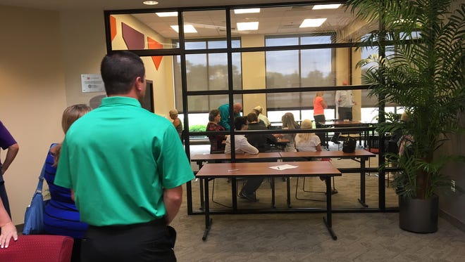 Kroger began interviewing potential employees Monday at the Innovation Connector in Muncie.