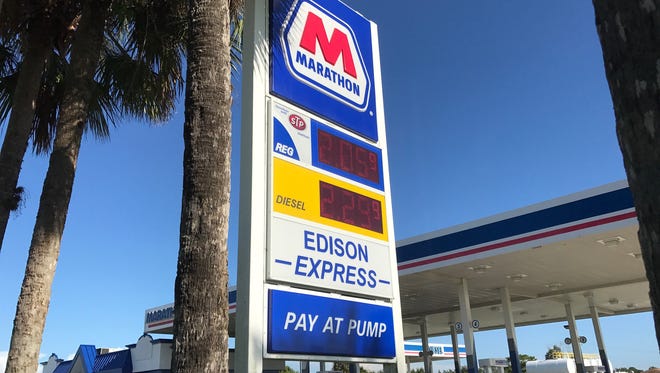 One of two crime scenes in Fort Myers on Sunday morning involved a car parked at this Marathon gas station along Dr. Martin Luther King Jr. Boulevard.